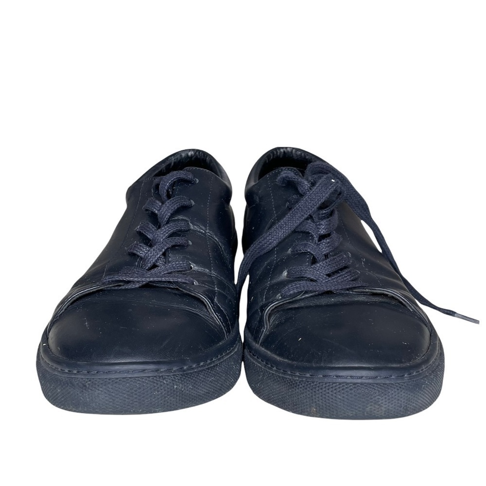 Sandro Leather Low Top Lace Sneakers Black Size 42 Men’s Size 9 Casual - Picture 5 of 12